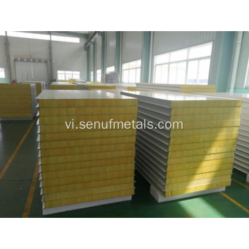 Độ dày Rockwool Sandwich Panel cho tường kim loại